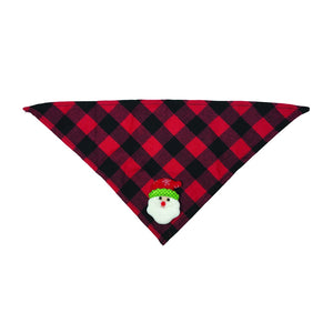 XMAS PET BANDANA COLLAR RED & BLACK