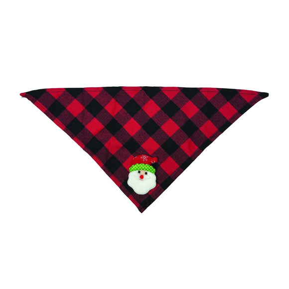 XMAS PET BANDANA COLLAR RED & BLACK