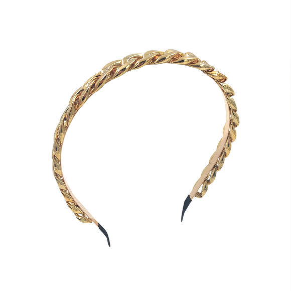 ALICE BAND WOVEN LINK GOLD