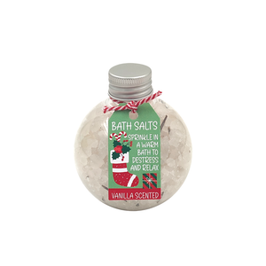 XMAS BATH CRYSTALS 200ML VANILLA SCENTED FESTIVE STOCKING