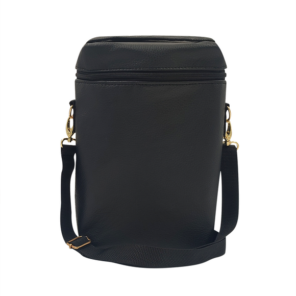 COOLER BAG TALL BLACK WITH GOLD HARDWARE