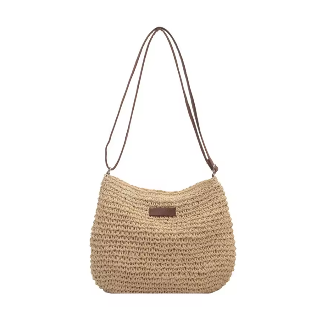 CROSS BODY BAG STRAW CROCHET STYLE NATURAL