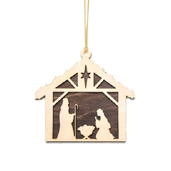 XMAS DECOR HANGING NATIVITY SCENE NATURAL