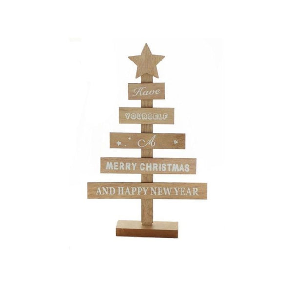 XMAS WOODEN CHRISTMAS TREE SIGN