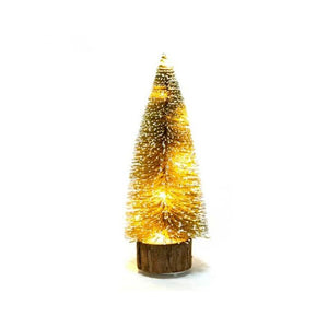 XMAS DECOR TREE GOLD WITH LED LIGHT 20CM