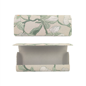 GLASSES CASE BEIGE CHINTZ FLORAL WITH FLIP LID