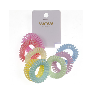 HAIR BAND 8PC SPIRAL PASTEL COLOURS