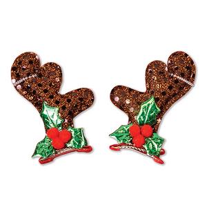 XMAS HAIR CLIPS 2PC ASSORTED