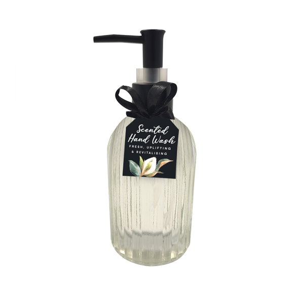 HAND WASH 400ML IN GLASS BOTTLE WITH BLACK PUMP