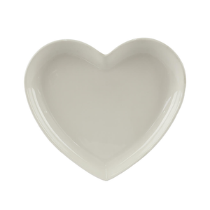 PLATTER MINI AMORE HEART PLAIN WHITE 18CM
