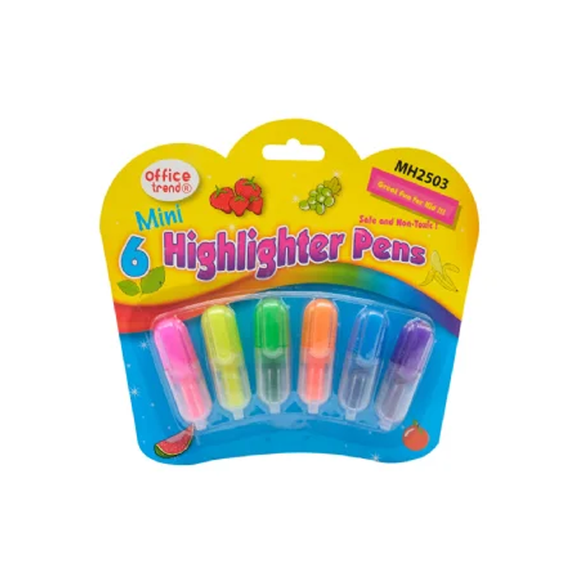 MINI HIGHLIGHTER PENS SET OF 6