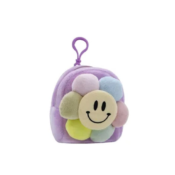 KEYRING PURSE LILAC HAPPY FLOWER