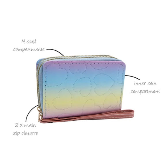 PURSE DOUBLE ZIP RAINBOW