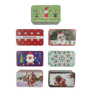 XMAS TINS RECTANGLE 11.5CM LONG ASS DESIGNS