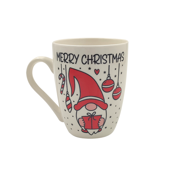 XMAS MUG 370ML FESTIVE GNOME WITH GIFT