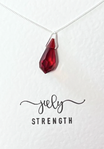 NECKLACE SILVER BIRTHSTONE JULY RUBY