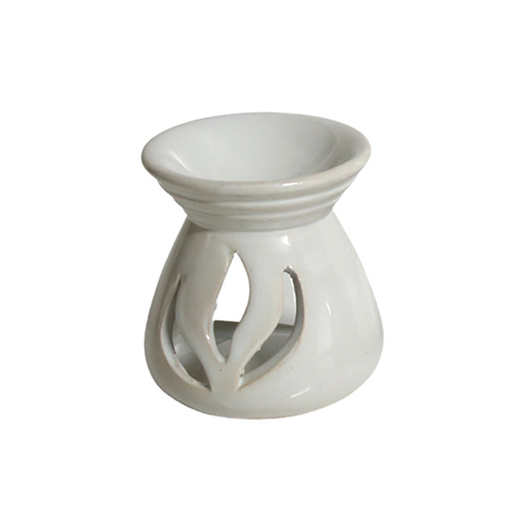 CERAMIC OIL BURNER SMALL WHITE ARTISINAL