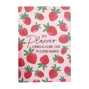 PLANNER FOR 2025 ( A MONTH AT A GLANCE ) STRAWBERRY DELIGHT