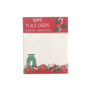 XMAS NAME PLACE CARDS 6PC FESTIVE TRADITIONAL