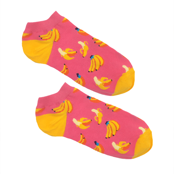 SOCKS BANANAS ON PINK