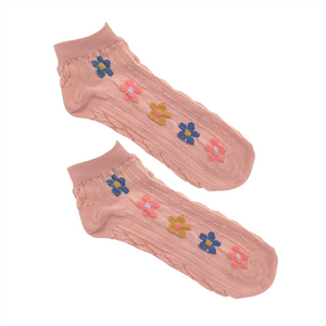 SOCKS DAISIES ON LIGHT PINK