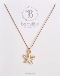 NECKLACE STARFISH PENDANT ON CORD