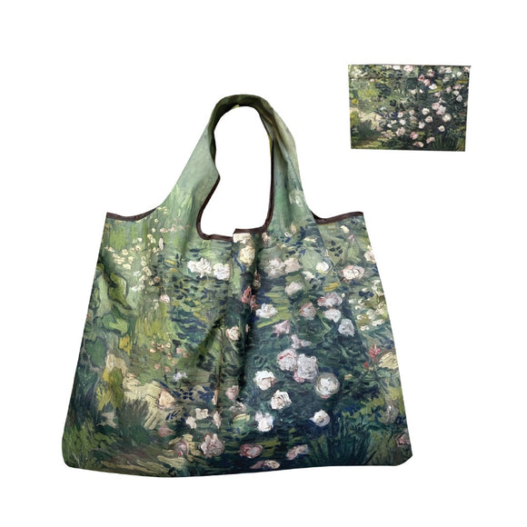 REUSABLE SHOPPING BAG FLORAL GREEN MONET EXTRA LARGE