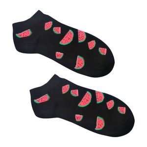 SOCKS ANKLE WATERMELONS ON BLACK