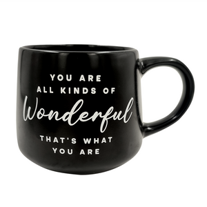 MUG 470ML GLOSS BLACK YOU ARE ALL KINDS OF WONDERFUL