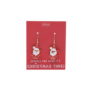 XMAS EARRINGS FATHER CHRISTMAS FINE