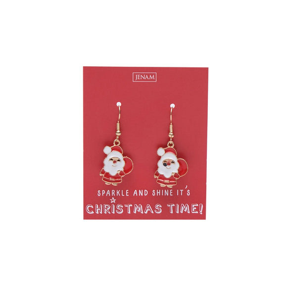 XMAS EARRINGS FATHER CHRISTMAS FINE