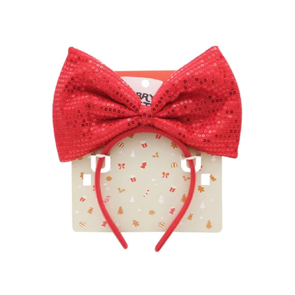 XMAS HEAD BAND WITH RED BOW