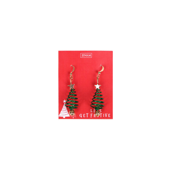 XMAS EARRINGS SPIRAL TREE